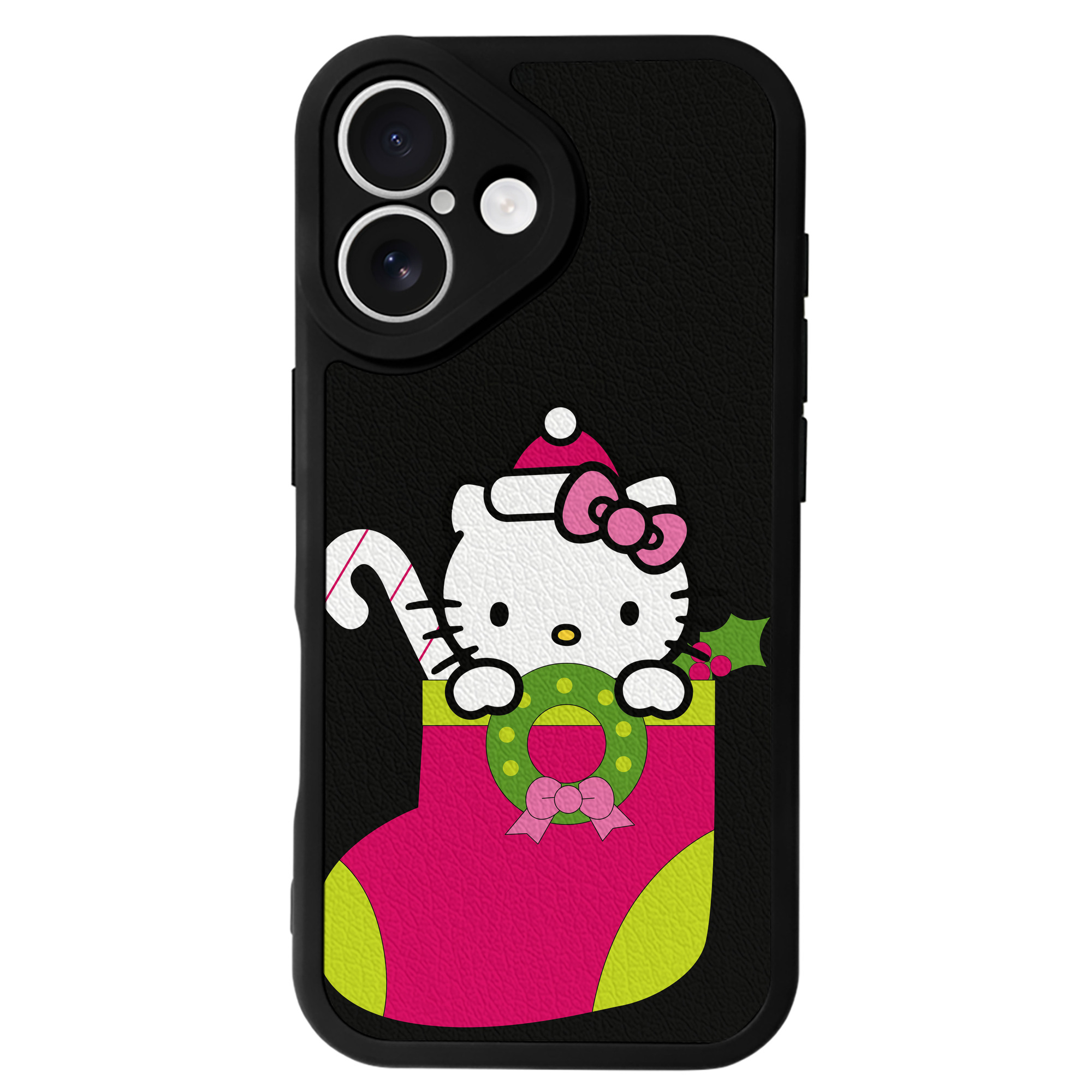 （画像用） Hello Kitty ハローキティ 【iPhone 16シリーズ対応】シリコンスマホケース（レザー調） 材質：シリコン